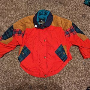 London Fog Vintage 90's Winter Coat Multicolor Plaid Thinsulate Lining Size M